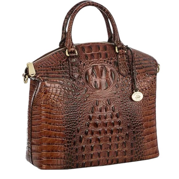 Handbags - BRAHMIN Large Duxbury Crocodile-Embossed Dome Satchel NWT